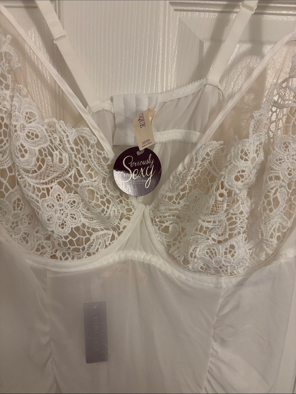 Lane Bryant White Sheer Lace Slip Chemise - Picture 3 of 6